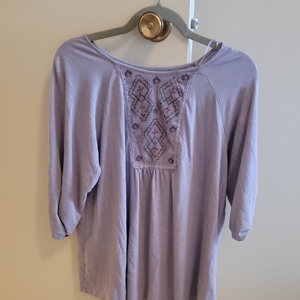 Sonoma Lavender Embroidered Blouse